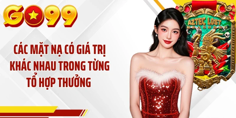 Các mặt nạ có giá trị khác nhau trong từng tổ hợp thưởng